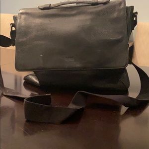 Hugo Boss Black Leather Messenger Bag